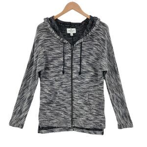 American Eagle Outfitters Women Gray Long Sleeve Full Zipper Slit Hoodie Size S